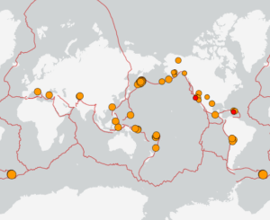 世界最新地震分布(USGS)