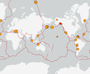 世界最新地震分布(USGS)