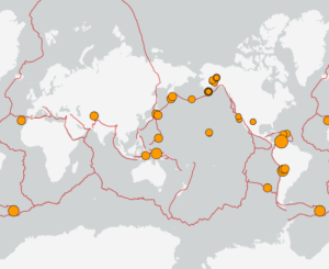 世界最新地震分布(USGS)