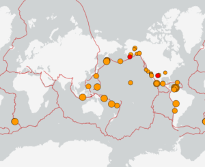 世界最新地震分布(USGS)