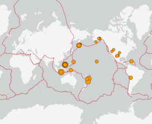 世界最新地震分布(USGS)