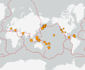 世界最新地震分布(USGS)