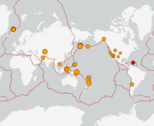 世界最新地震分布(USGS)