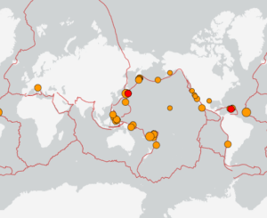 世界最新地震分布(USGS)