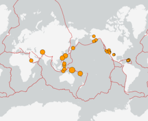 世界最新地震分布(USGS)