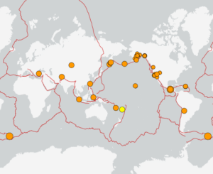 世界最新地震分布(USGS)