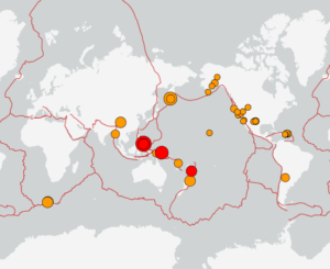 世界最新地震分布(USGS)