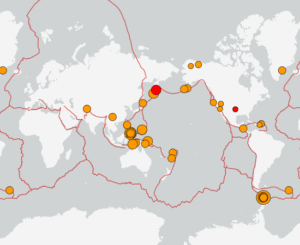世界最新地震分布(USGS)