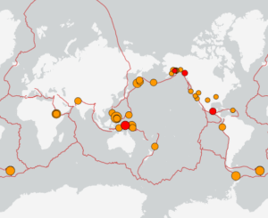 世界最新地震分布(USGS)