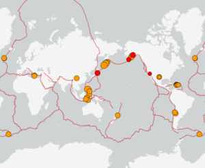世界最新地震分布(USGS)
