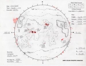 太陽外観図(NOAA)※予報官さんの手書き