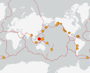 世界最新地震分布(USGS)