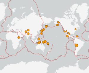 世界最新地震分布(USGS)