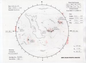 太陽外観図(NOAA)※予報官さんの手書き