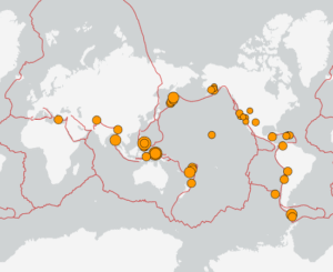 世界最新地震分布(USGS)