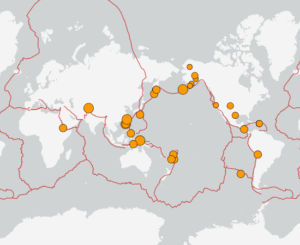 世界最新地震分布(USGS)