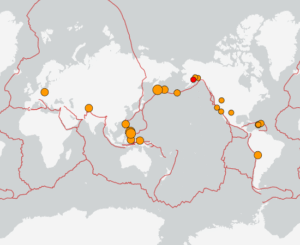 世界最新地震分布(USGS)