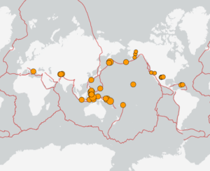世界最新地震分布(USGS)