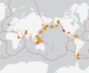 世界最新地震分布(USGS)