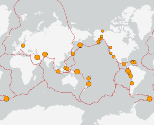 世界最新地震分布(USGS)