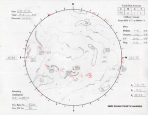 太陽外観図(NOAA)※予報官さんの手書き
