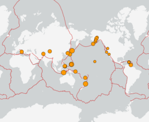 世界最新地震分布(USGS)