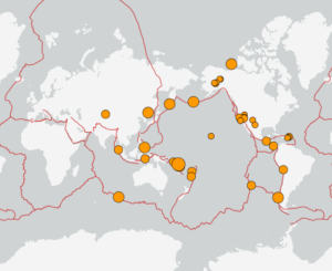 世界最新地震分布(USGS)