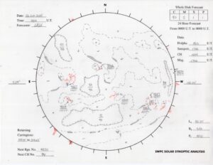 太陽外観図(NOAA)※予報官さんの手書き