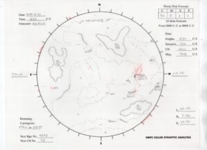 太陽外観図(NOAA)※予報官さんの手書き