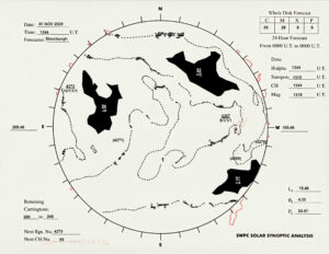 太陽外観図(NOAA)※予報官さんの手書き