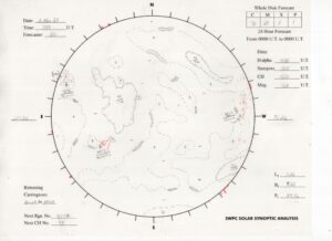 太陽外観図(NOAA)※予報官さんの手書き