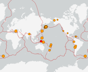 世界最新地震分布(USGS)