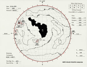 太陽外観図(NOAA)※予報官さんの手書き