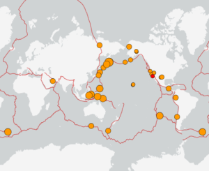 世界最新地震分布(USGS)