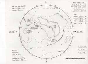 太陽外観図(NOAA)※予報官さんの手書き
