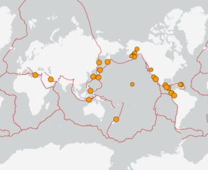 世界最新地震分布(USGS)