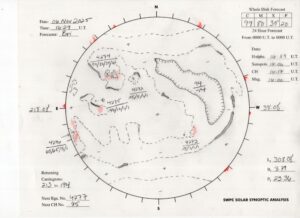 太陽外観図(NOAA)※予報官さんの手書き