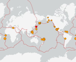 世界最新地震分布(USGS)