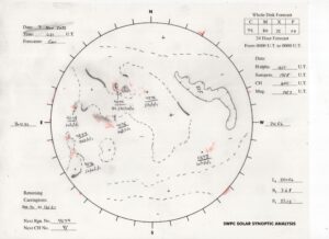 太陽外観図(NOAA)※予報官さんの手書き
