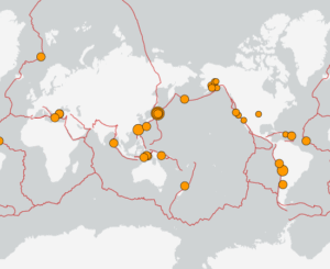 世界最新地震分布(USGS)