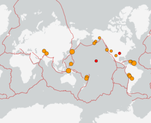 世界最新地震分布(USGS)