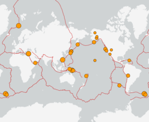 世界最新地震分布(USGS)