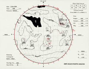 太陽外観図(NOAA)※予報官さんの手書き