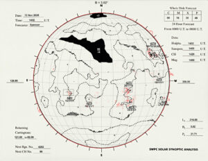 太陽外観図(NOAA)※予報官さんの手書き