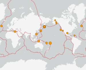 世界最新地震分布(USGS)