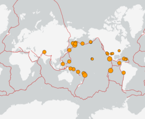 世界最新地震分布(USGS)