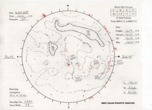 太陽外観図(NOAA)※予報官さんの手書き