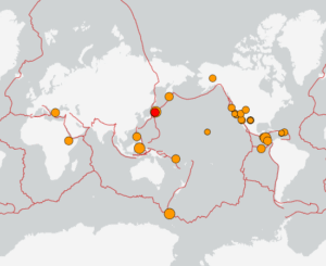 世界最新地震分布(USGS)