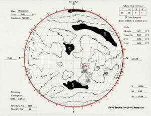 太陽外観図(NOAA)※予報官さんの手書き