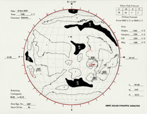 太陽外観図(NOAA)※予報官さんの手書き